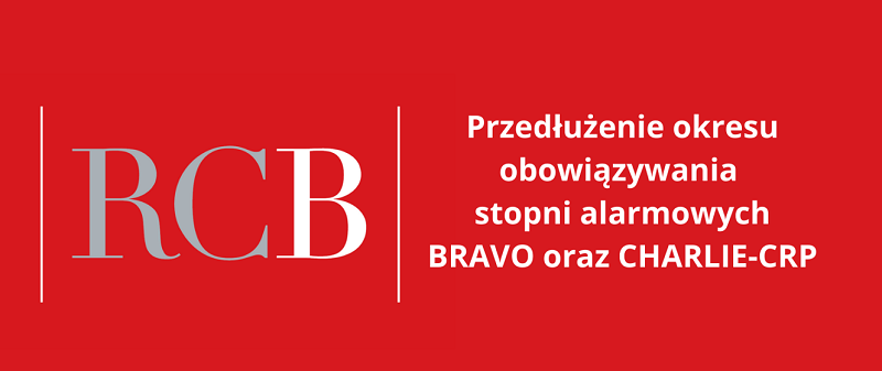 Plakat w sprawie przedłużenia obowiązywania stopni alarmowych