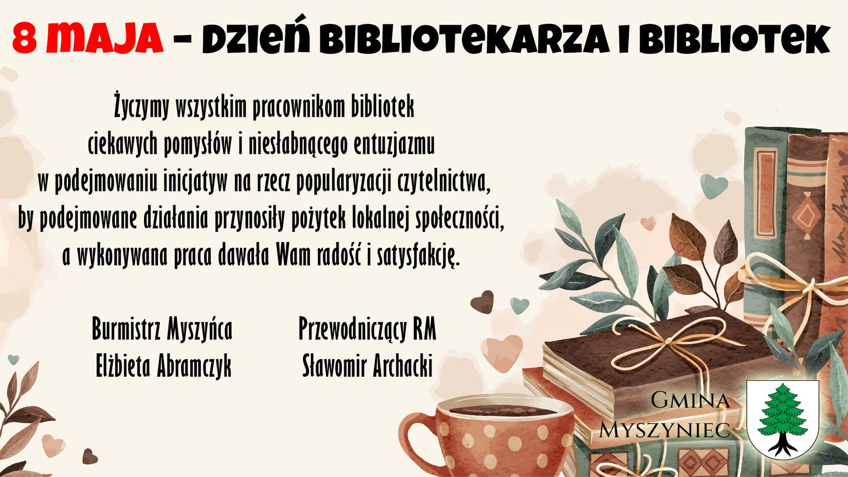 Życzenia dla bibliotekarzy