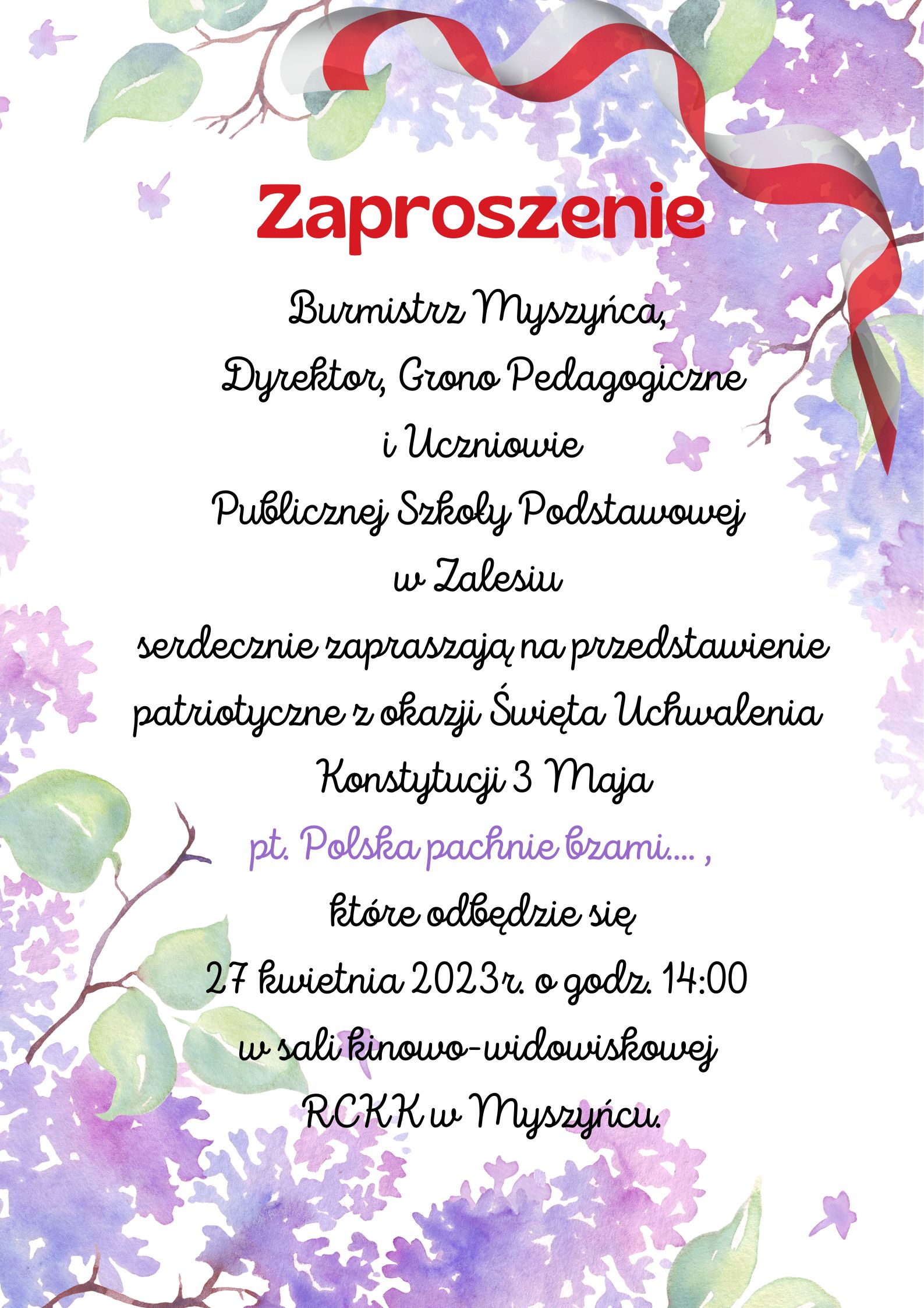 Plakat z zaproszeniem