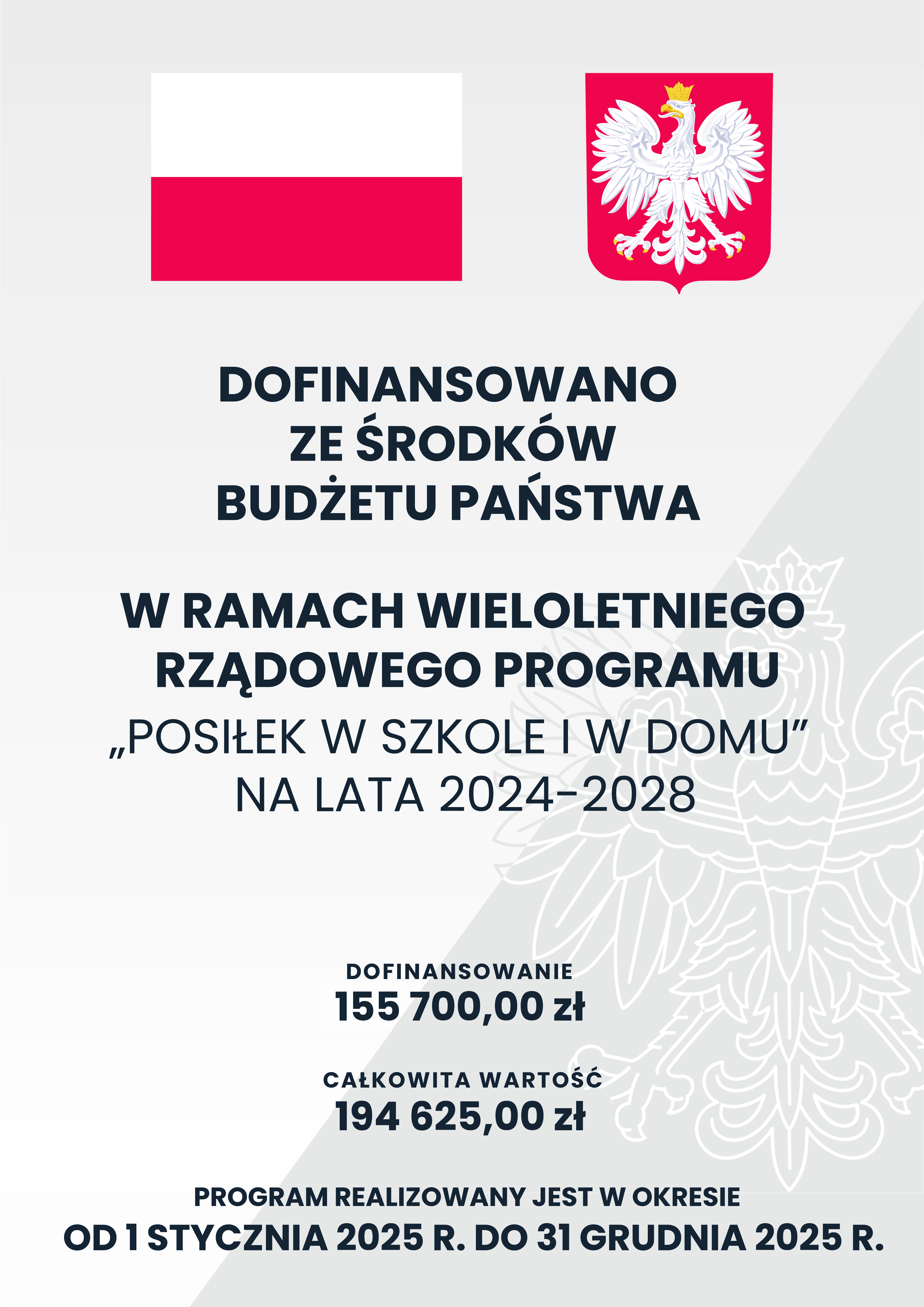 Plakat Program „Posiłek w szkole i w domu” na lata 2024-2028