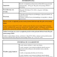 Powiadomienie o ryzyku wystąpienia przekroczenia średniodobowego poziomuinformowania dla pyłu zawieszonego PM10 w powietrzu