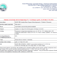Zmiana ostrzeżenia meteorologicznego Nr 7 wydanego o godz. 11:45 dnia 17.01.2026